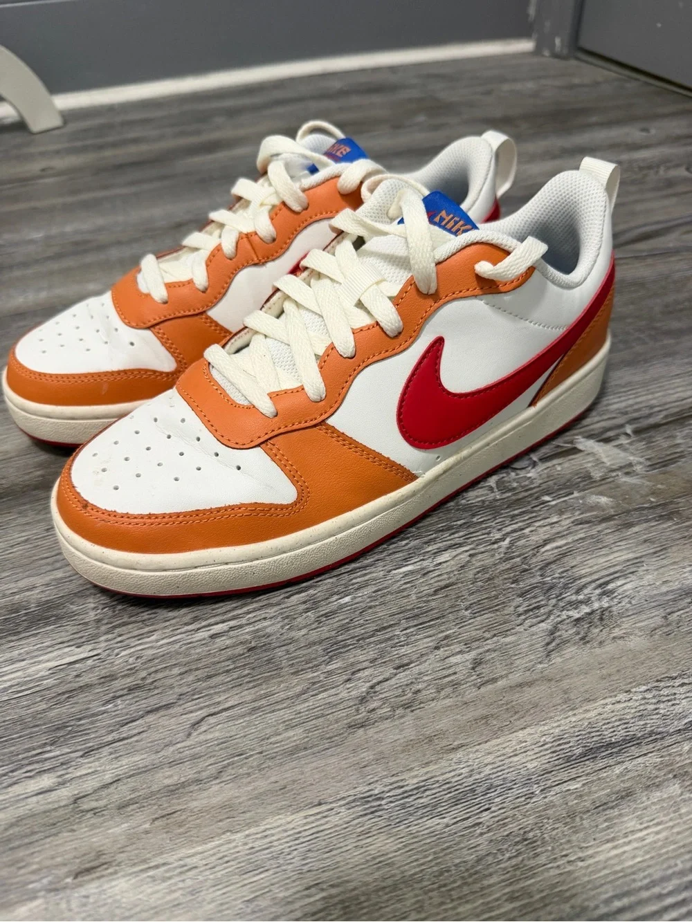 Nike White, Orange & Red Low-Top Sneakers